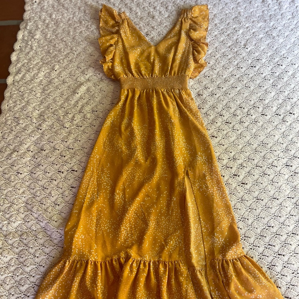 Express Dijon Yellow Maxi Dress